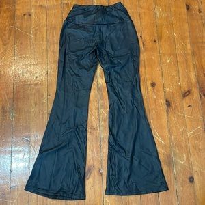 Wide leg pleather pant